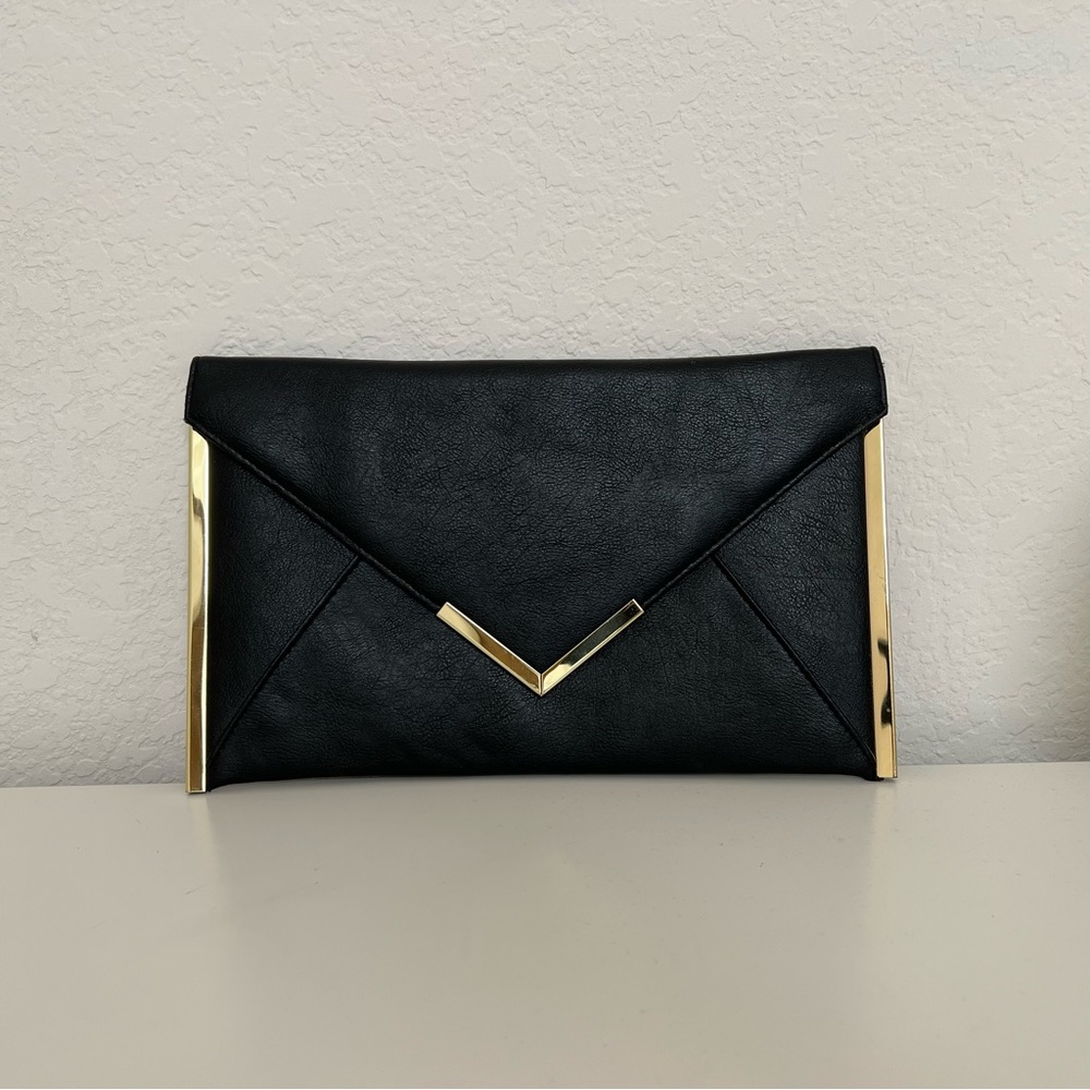 ASOS Black and Gold Envelope Clutch